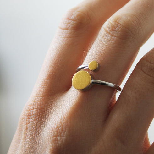Archeol Ring in Sterling Silver & Gold Vermeil