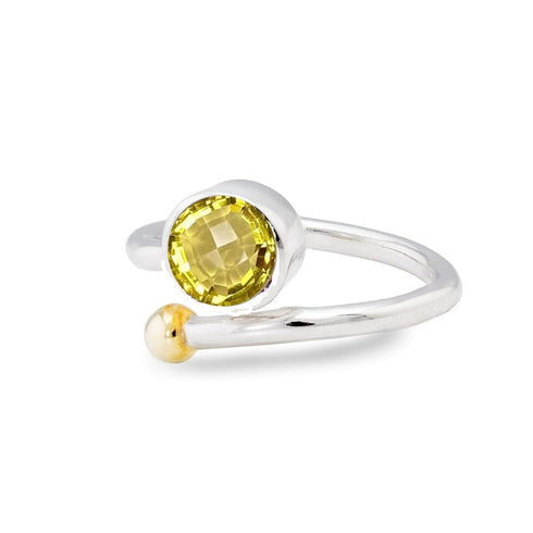 Honeysuckle Ring in Silver Gold & gemstones