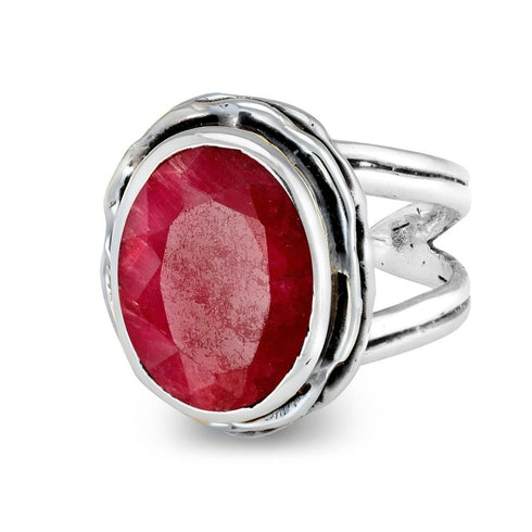 Magnolia Ring in silver gold & various gemstones