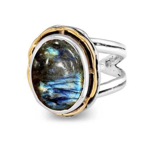 Magnolia Ring in silver gold & various gemstones