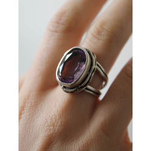 Magnolia Ring in silver gold & various gemstones