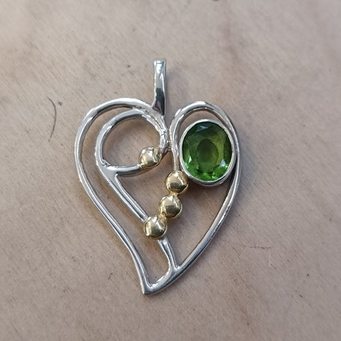 Ornate Heart Pendant in various gemstones