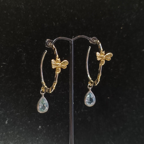 Wildlife Bee Hoops in various gemstones