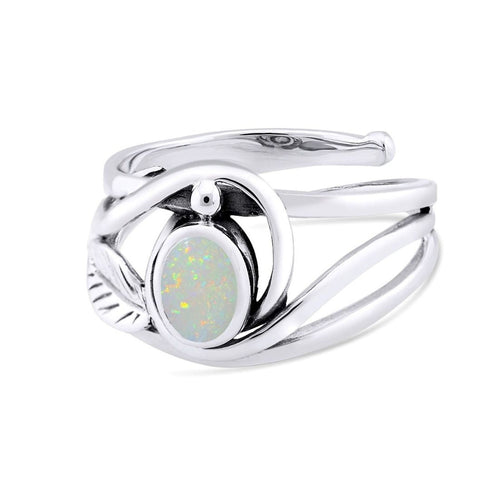 Leaf Ring in Silver Gold & various gemstones