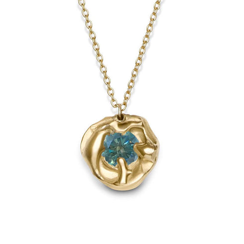 Molten Necklace with Moissanite