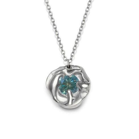 Molten Necklace with Moissanite