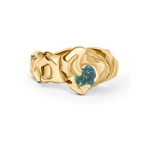 Molten Ring with Moissanite