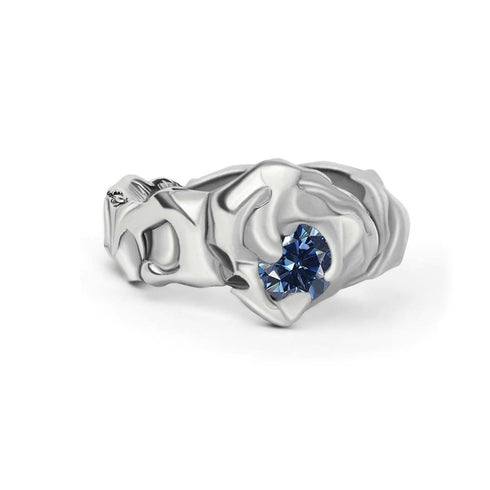 Molten Ring with Moissanite