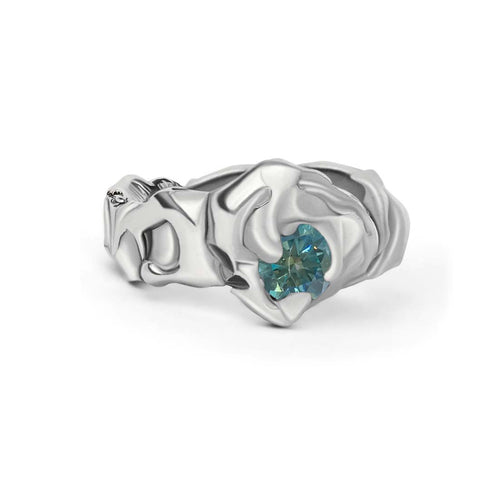 Molten Ring with Moissanite