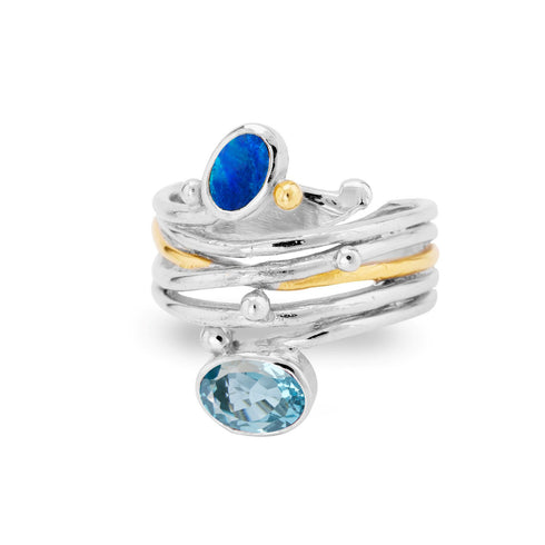 Snake Ring in Silver Gold & various gemstones