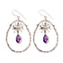 Wildlife Large Bee Hoop Drops in various gemstones
