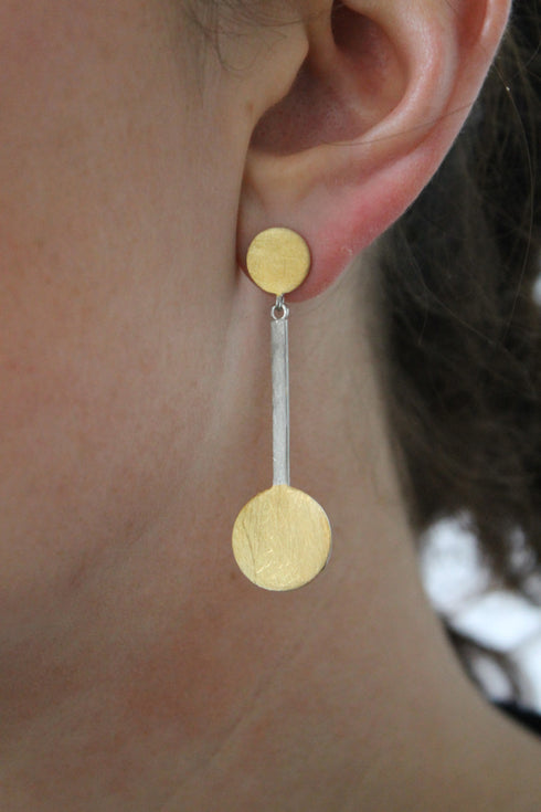 Archeol Earrings in Sterling Silver & Gold Vermeil