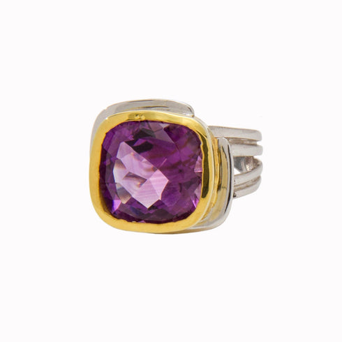 Art Deco Ring in Silver Gold & various gemstones