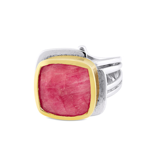 Art Deco Ring in Silver Gold & various gemstones