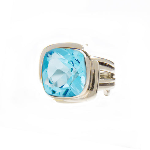 Art Deco Ring in Silver Gold & various gemstones