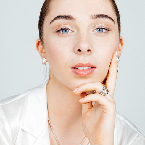 Bamboo Ring in Sterling Silver & Gold Vermeil