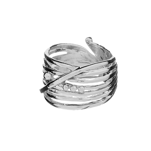 Bamboo Ring in Sterling Silver & Gold Vermeil