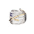 Bamboo Ring in Sterling Silver & Gold Vermeil
