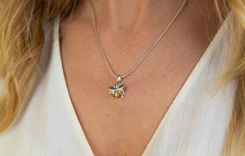 Wildlife Pendant - Small Bee With Chain