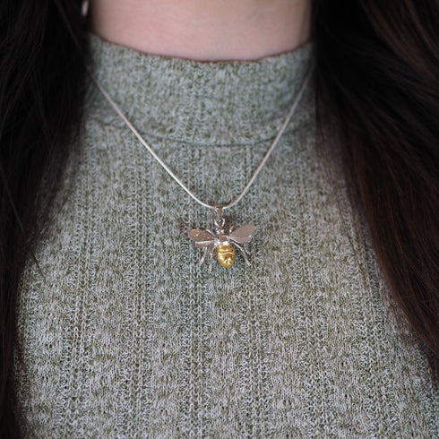 Wildlife Pendant - Large Bee With Chain