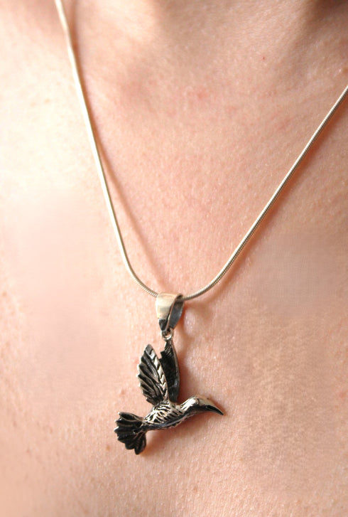 Wildlife Pendant - Bird In Flight With Chain