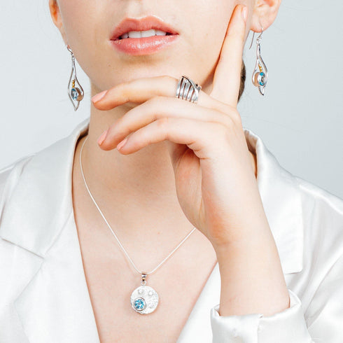 Celeste Necklace in Silver & various gemstones