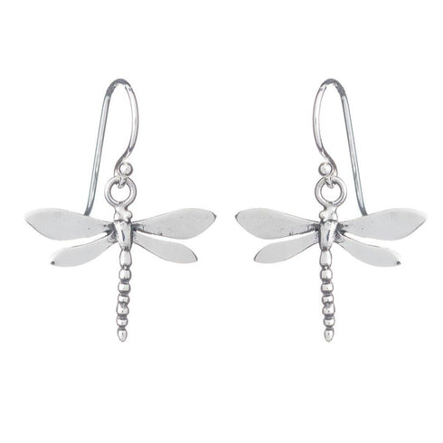 Wildlife Dragonfly Dangle Earrings (Silver or Gold)