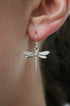 Wildlife Dragonfly Dangle Earrings (Silver or Gold)