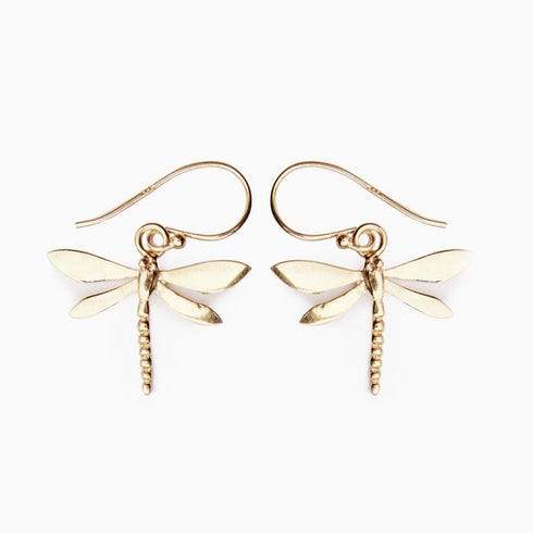 Wildlife Dragonfly Dangle Earrings (Silver or Gold)