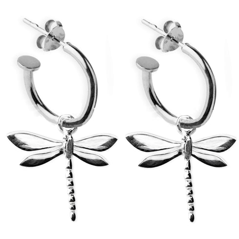 Wildlife Dragonfly Huggies (Silver or Gold)