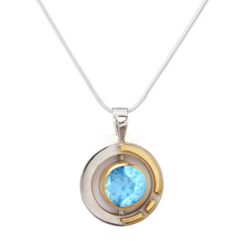 Elodie Pendant in silver gold & various gemstones
