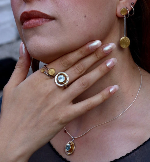 Elodie Ring in Silver Gold & various gemstones