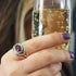 Fossil Ring in silver & various gemstones