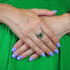 Fossil Ring in silver & various gemstones