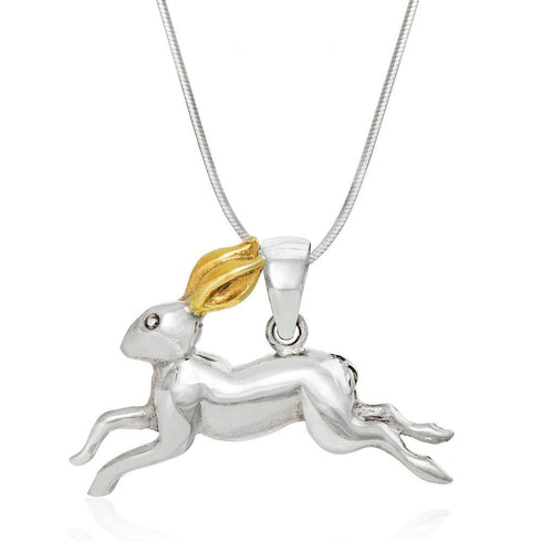 Wildlife Pendant - Large Hare With Chain