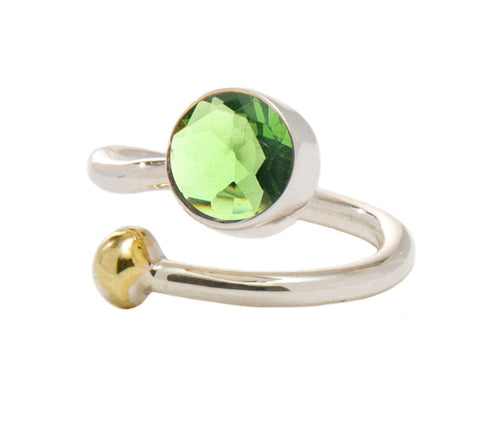 Honeysuckle Ring in Silver Gold & gemstones