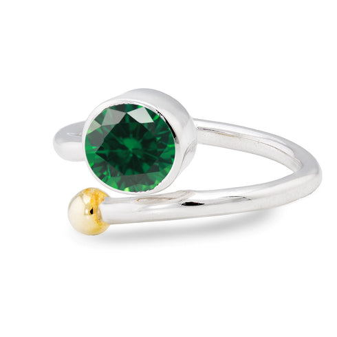 Honeysuckle Ring in Silver Gold & gemstones