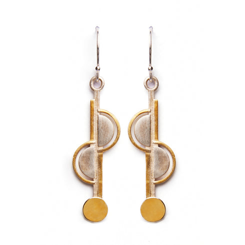 Joelle Earrings in Gold Plated Bronze (Silver/Gold/Black)