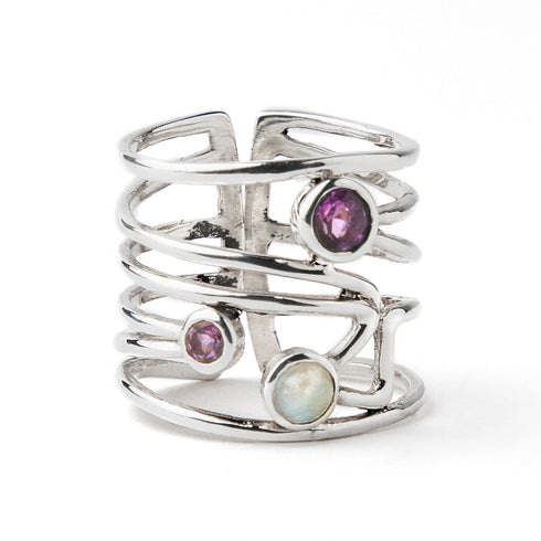 Lattice Ring in various gemstones