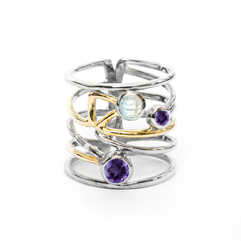 Lattice Ring in various gemstones