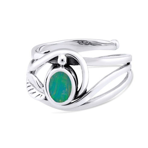 Leaf Ring in Silver Gold & various gemstones