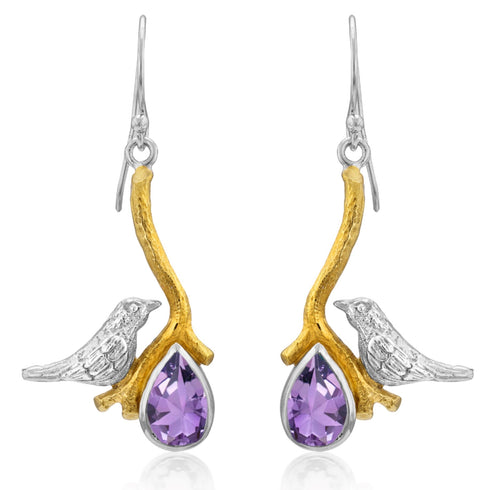Love Bird Earrings in various gemstones