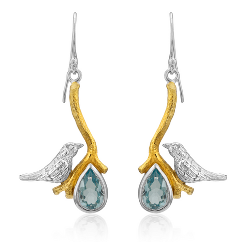 Love Bird Earrings in various gemstones