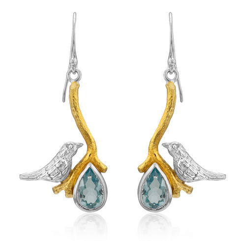 Love Bird Earrings in various gemstones
