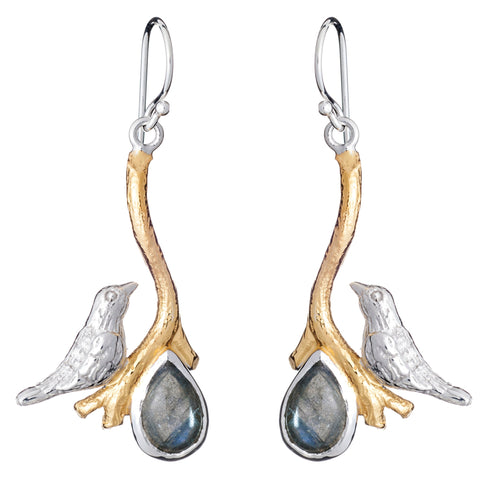 Love Bird Earrings in various gemstones