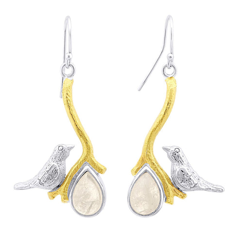 Love Bird Earrings in various gemstones