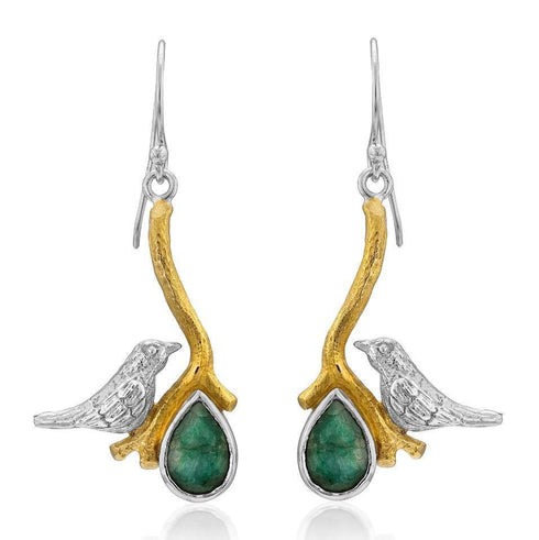 Love Bird Earrings in various gemstones