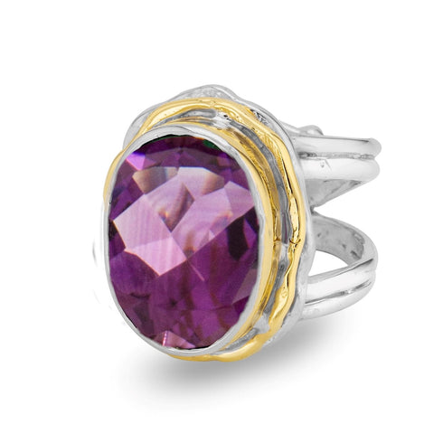 Magnolia Ring in silver gold & various gemstones