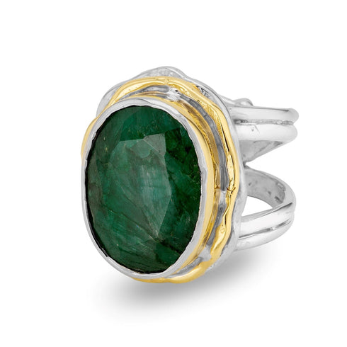 Magnolia Ring in silver gold & various gemstones