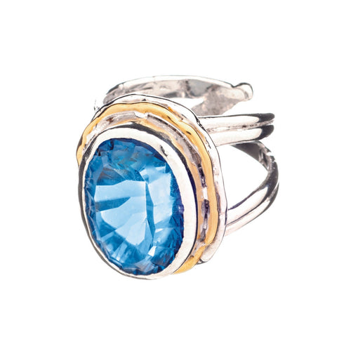 Magnolia Ring in silver gold & various gemstones